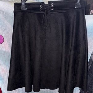 Stylish Black Lace-Up Women's Skater Skirt